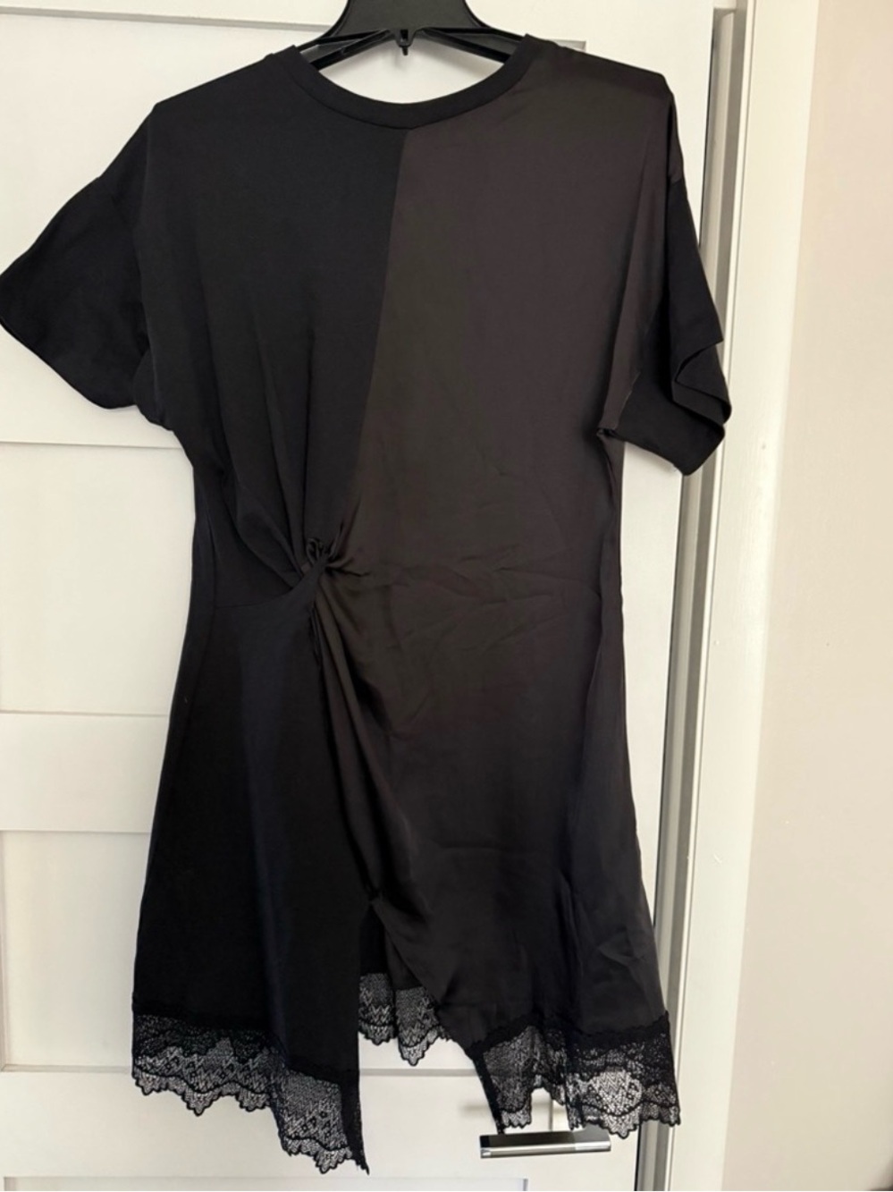 AllSaints Black Lana Lace-Trim Mini Dress - Picture 4 of 6